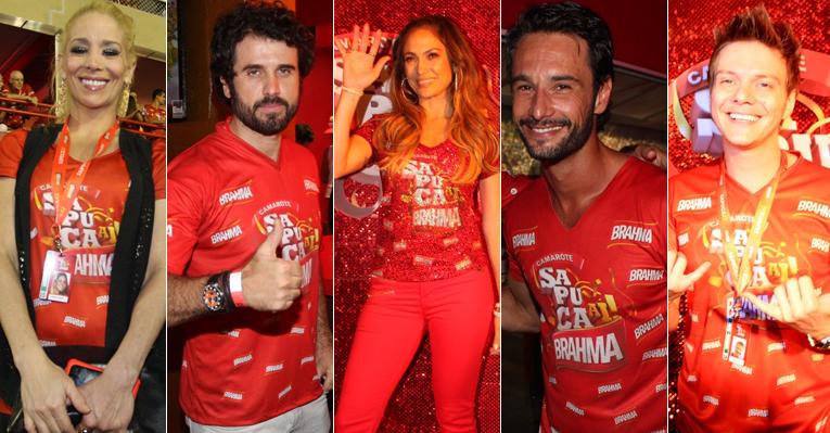 Estrelas assistem ao carnaval na Sapucaí