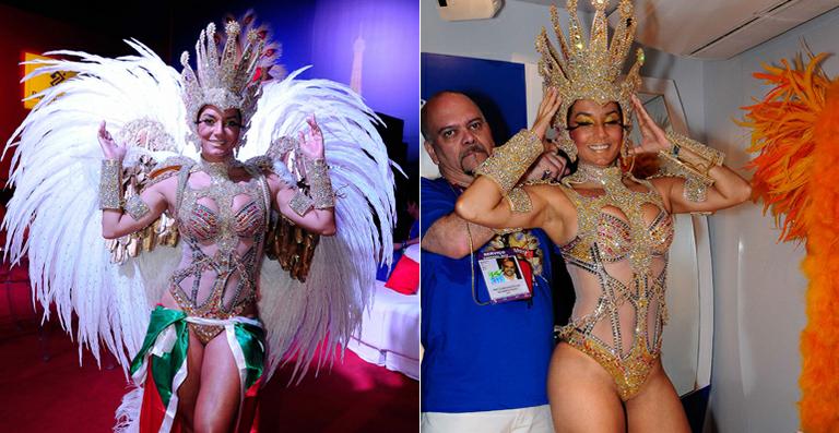 Vestida de anjo, Mônica Carvalho leva história de superação da Grande Rio para a avenida