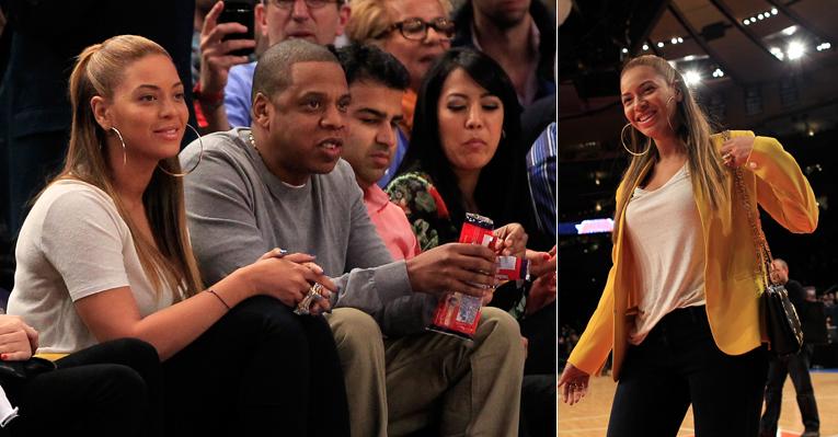 Beyoncé deixa filha em casa para assistir jogo da NBA, em Nova York