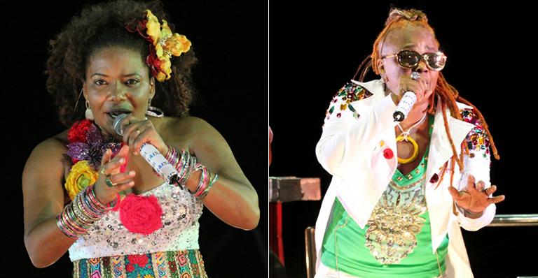 Margareth Menezes recebe Sandra de Sá em seu trio elétrico no carnaval de Salvador