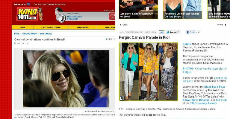 Imprensa internacional registra Fergie no Brasil