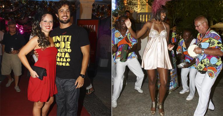 Mariana Bridi e Rafael Cardoso em baile de carnaval