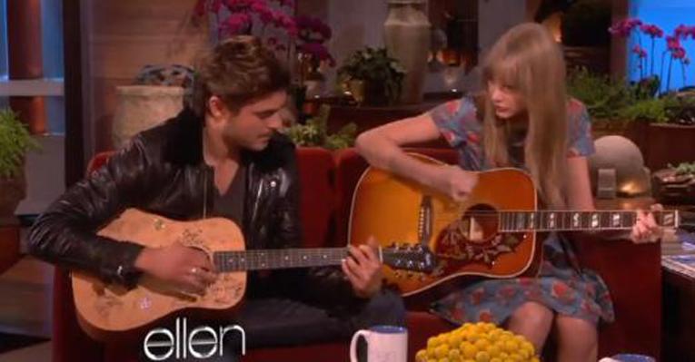 Zac Efron e Taylor Swift desmentem namoro e cantam juntos no programa da Ellen