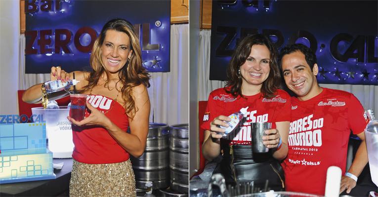 Solange Frazão e Samantha Dalsoglio optam por drinque light no carnaval