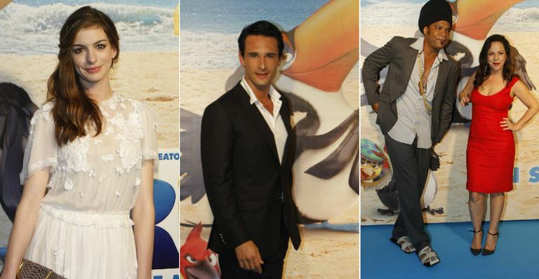 É dia de Oscar! Reveja as fotos da première de ‘Rio’ no Brasil com Anne Hathaway e Rodrigo Santoro