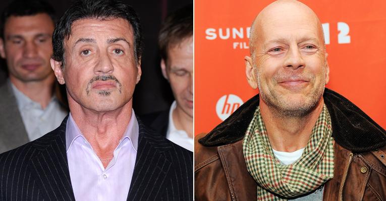 Sylvester Stallone e Bruce Willis tiram queda de braço em um restaurante de Los Angeles