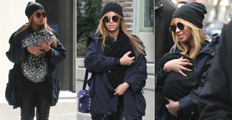 Beyoncé aparece com Blue Ivy no colo