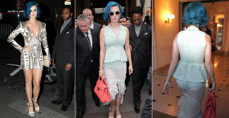 Katy Perry ousa em dois looks durante sua passagem por Paris