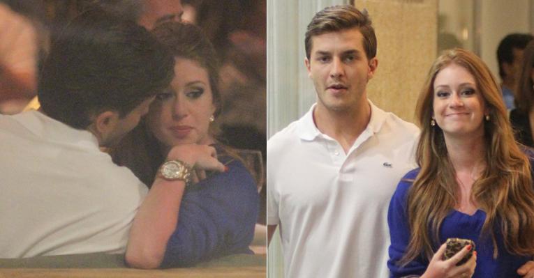 Marina Ruy Barbosa e Klebber Toledo em jantar romântico