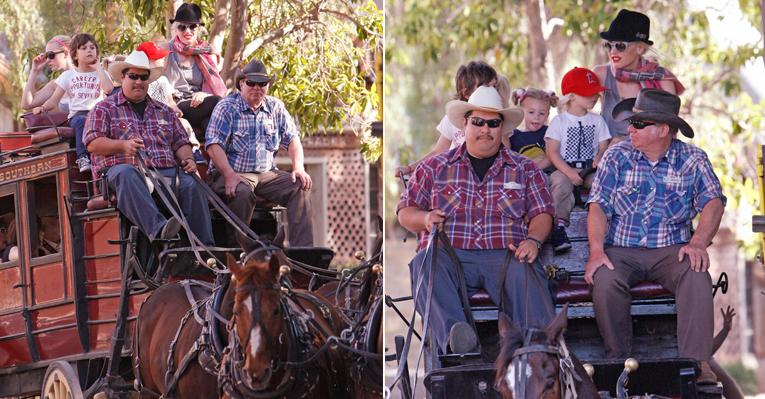 Gwen Stefani curte parque de diversão norte-americano ao lado dos herdeiros