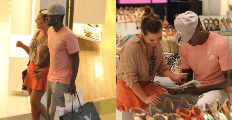Fernanda Souza conta com ajuda de Thiaguinho em dia de compras no Rio