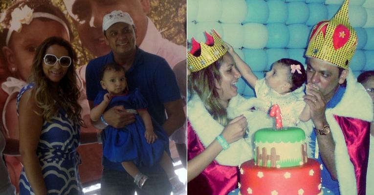 Frank Aguiar e Aline Rocha comemoram o primeiro aniversário de Valentina