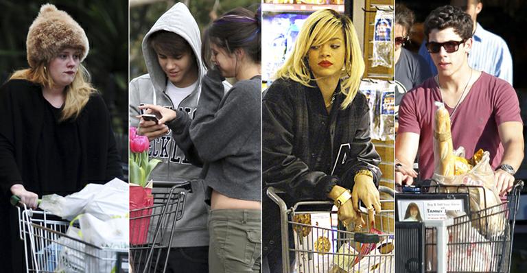 Celebridades vão às compras. O que será que elas levam em seus carrinhos?
