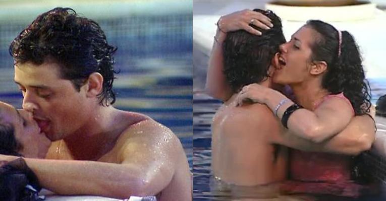 Fael e Noemí se beijam na piscina