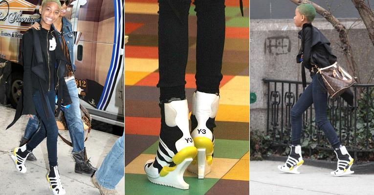Estilosa, Willow Smith usa sapato futurista em Nova York