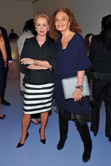 Carolina Herrera e Diane Furstenberg em coquetel