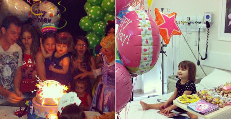 Luiza Valdetaro comemora aniversário da filha no hospital