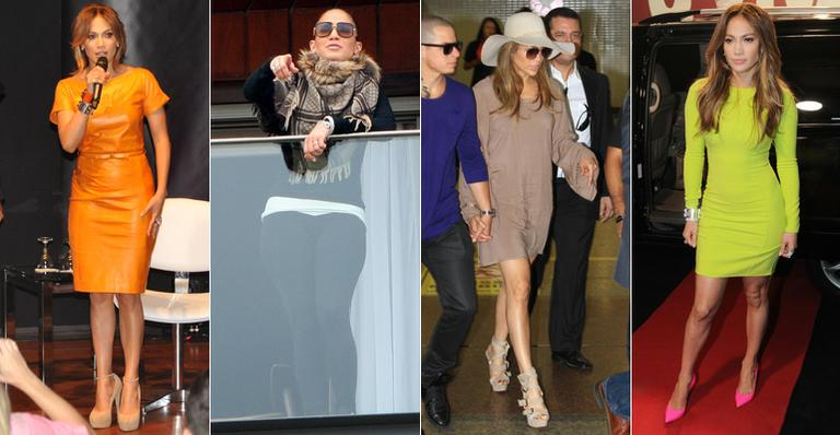 Jennifer Lopez abusa do estilo no Brasil. Confira fotos dos looks!