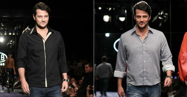Marcelo Serrado levanta público em desfile de moda