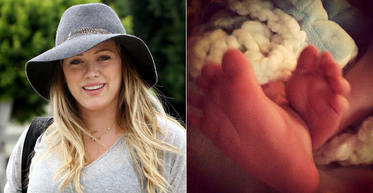 Hilary Duff divulga foto dos pezinhos do filho