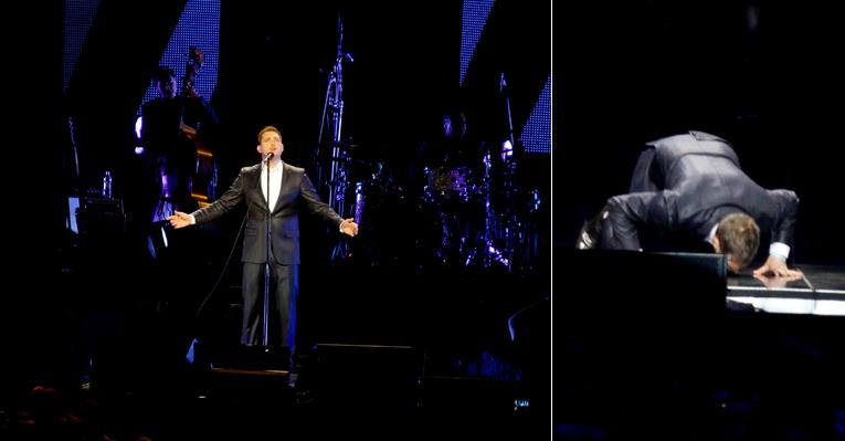 Michael Bublé beija o palco em show da turnê ‘Crazy Love Tour’ em São Paulo