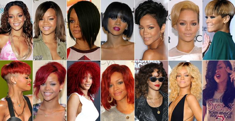 Rihanna mudou o visual mais de 70 vezes em 8 anos de carreira