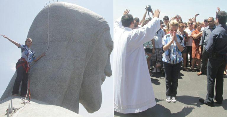 Na Páscoa, Eliana mostra dia em que escalou o Cristo Redentor
