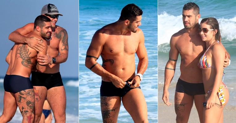 Sem Laisa, Yuri chama a atenção na praia no Rio de Janeiro
