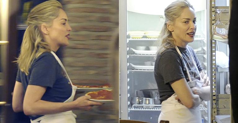Sharon Stone vira mestre-cuca durante férias com os filhos