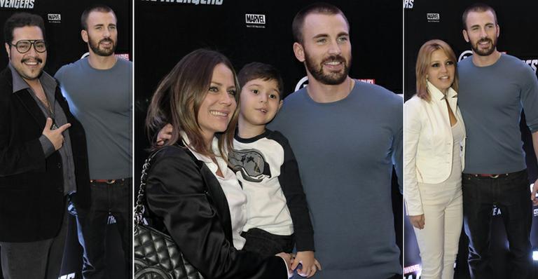 Chris Evans recebe vips em sessão especial de ‘Os Vingadores’