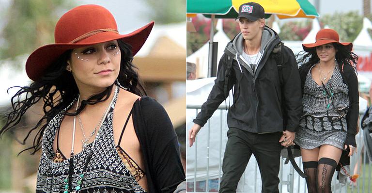 Vanessa Hudgens e o namorado Austin Butler em clima de romance no Coachella