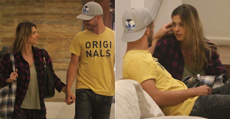 Fernanda Lima e Rodrigo Hilbert namoram em shopping no Rio
