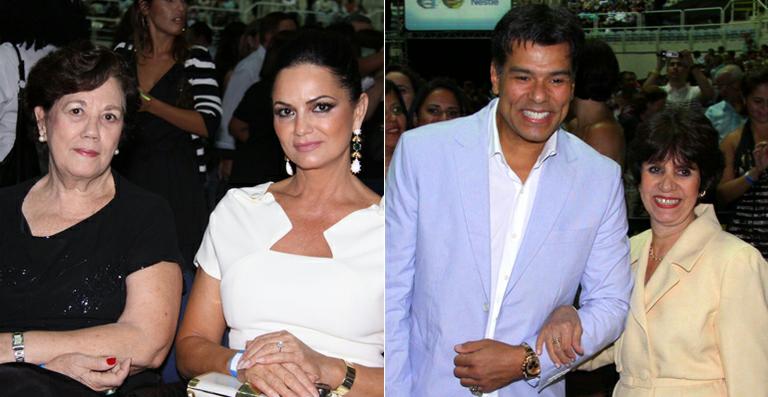 Luiza Brunet e Maurício Mattar levam as mães em show de Roberto Carlos