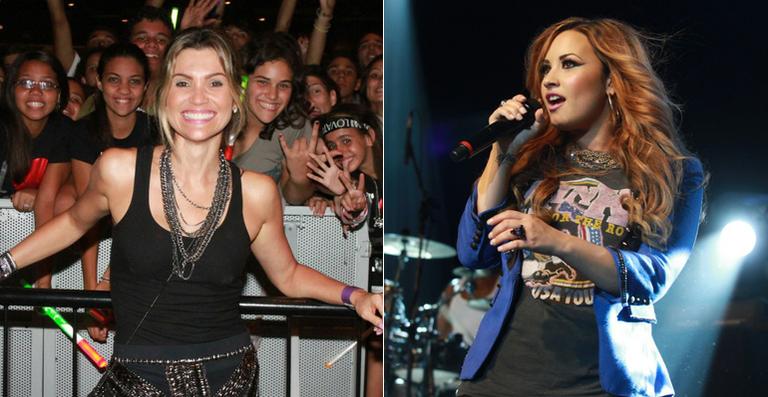 Flávia Alessandra confere show de Demi Lovato no Rio