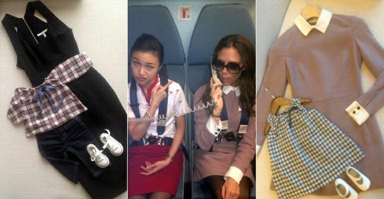 Os looks de Victoria Beckham e Harper Seven para viagem a Pequim