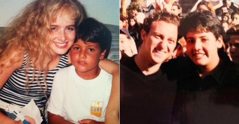 Luciano Huck mostra fotos de Angélica adolescente e Bruno de Luca criança