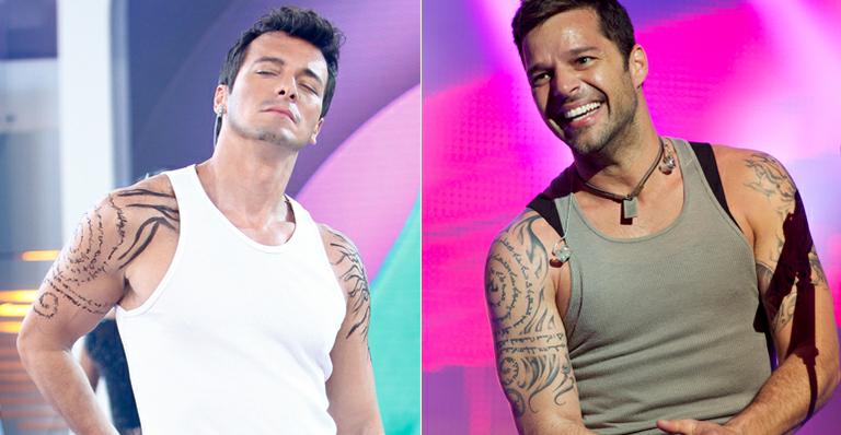 Rodrigo Faro faz tatuagens e se transforma em Ricky Martin no quadro ‘Dança Gatinho’
