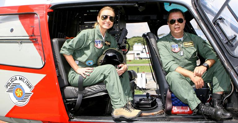 Eliana acompanha rotina do Grupo Águia da Polícia Militar