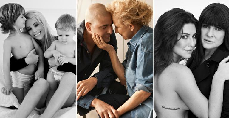 Reynaldo Gianecchini e várias estrelas posam com com suas mães e filhos para exposição