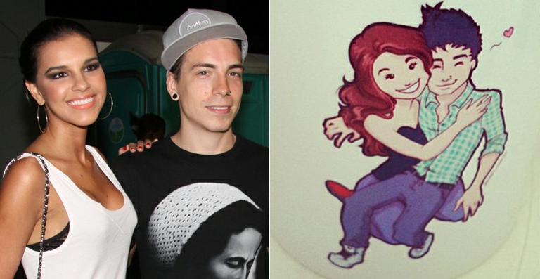 Mariana Rios e Di Ferrero viram desenho apaixonado em caneca