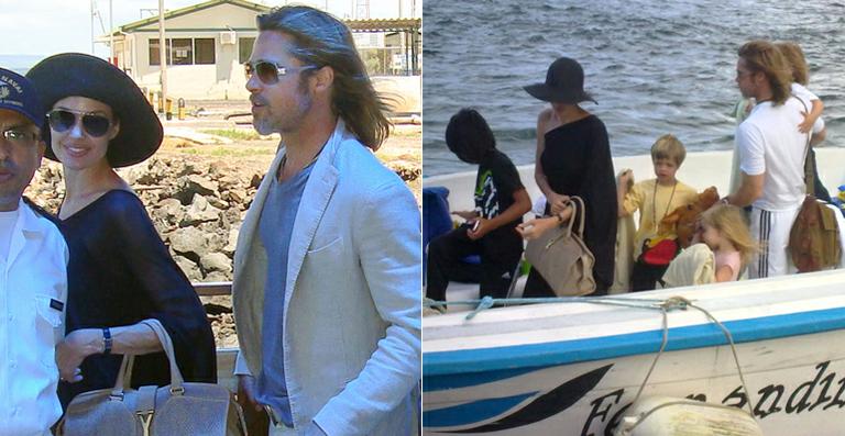 Veja a família de Angelina Jolie e Brad Pitt em dias de folga nas Ilhas Galápagos