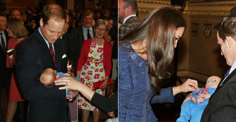 Príncipe William e Kate Middleton ‘treinam’ para serem papais com bebê em evento