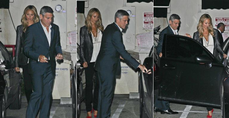 George Clooney e Stacy Keibler: jantar com amigos em Hollywood