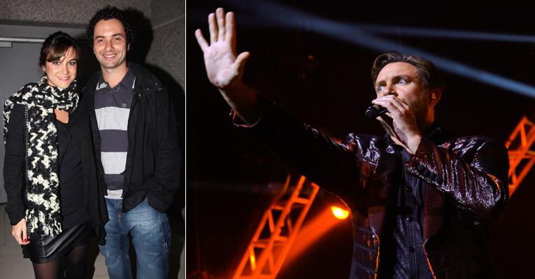 Marco Luque e Flávia Vitorino vão ao show da banda Duran Duran