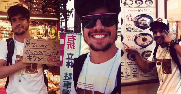 Caio Castro percorre Japão a trabalho; veja fotos