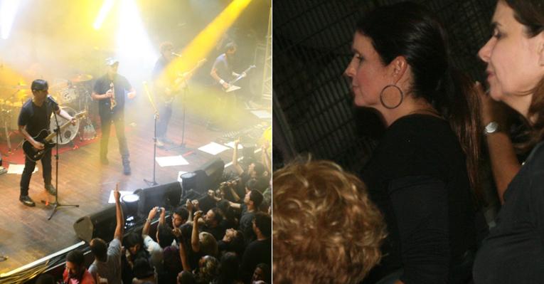 Da plateia, Malu Mader curte show dos roqueiros Titãs
