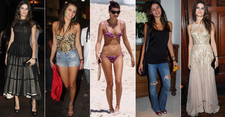 De longo, jeans, shorts, biquíni… Isabeli Fontana fica linda de qualquer jeito! Reveja looks da top que esbanja estilo