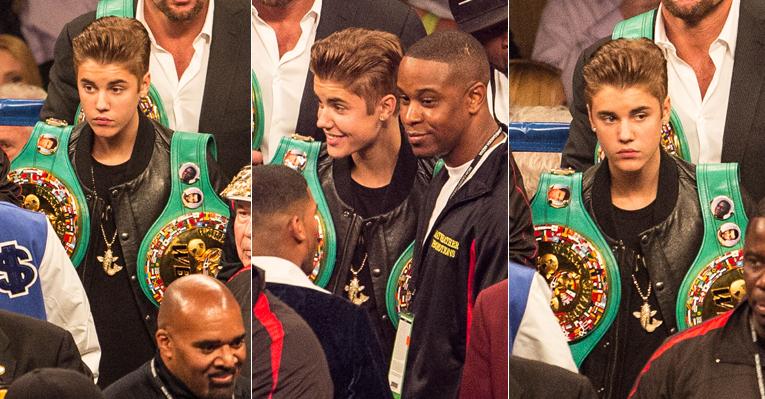 Justin Bieber acompanha luta de boxe nos Estados Unidos