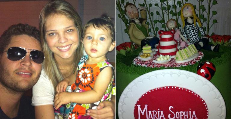 Mulher de Pedro Leonardo ganha bolo de aniversário para filha, Maria Sophia