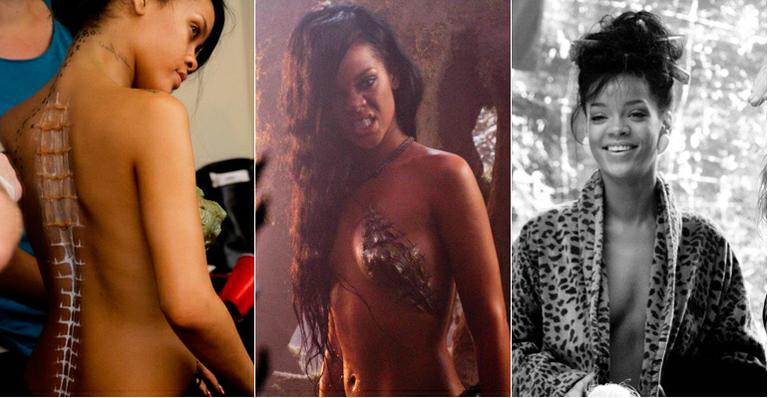 Rihanna mostra fotos sensuais em bastidores de clipe